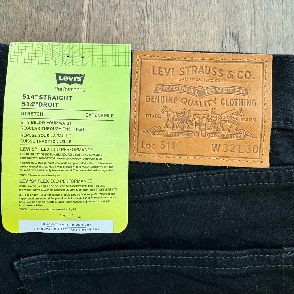 NWT! Men’s Levi's 514 Straight Black Jeans 32/30 - Picture 12 of 16